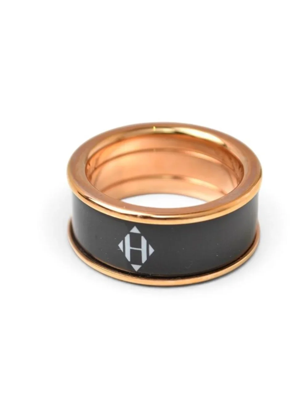 Hermes Ring Uni MM H Dearman Black Pink Gold